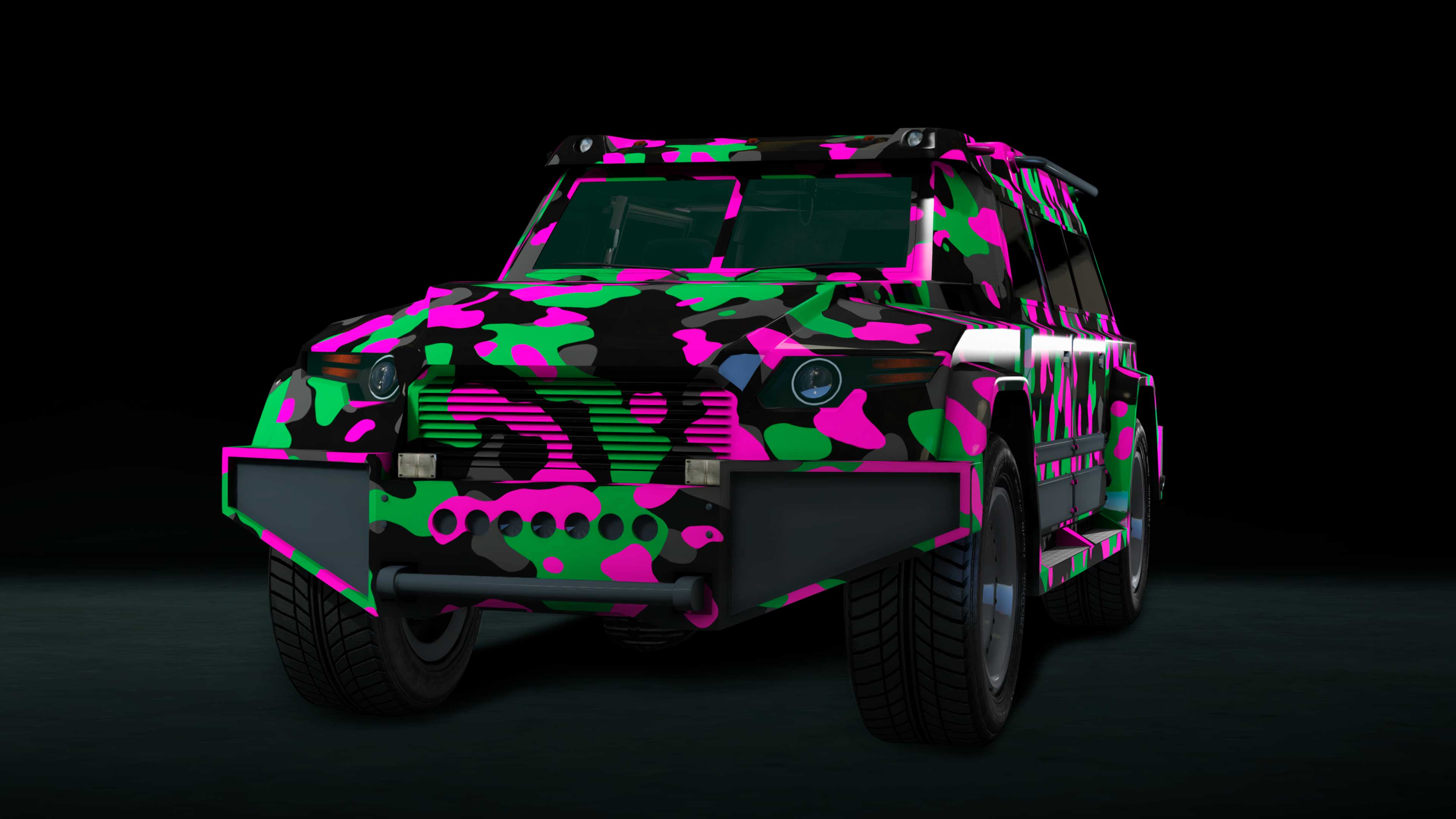 GTA Online Weekly Update: Zöld terepmintás festés (Pink and Green Camo Livery) HVY Nightshark járműhöz