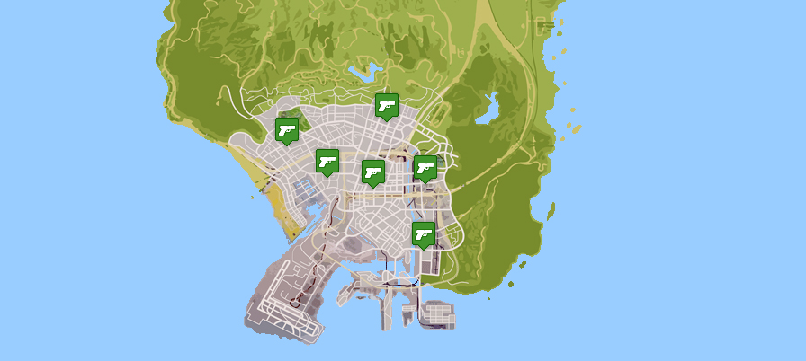 Карта магазинов в гта 5
